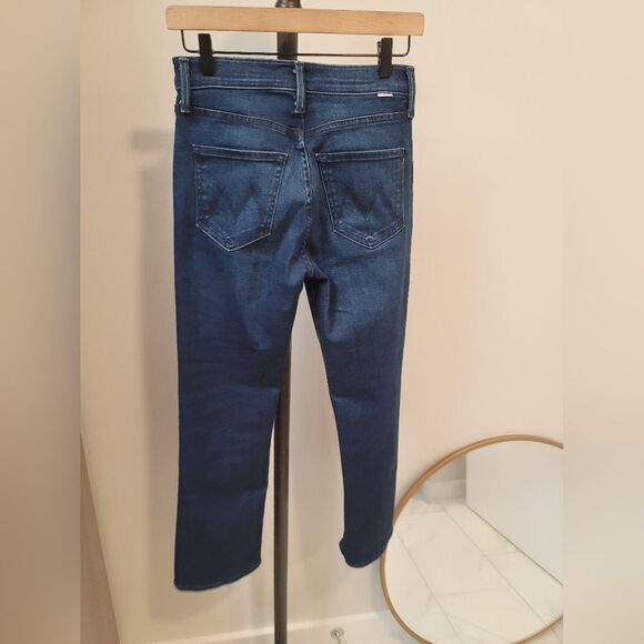 MOTHER Women's Ankle & Cropped Jeans - Dark Blue - Picture 4 of 11